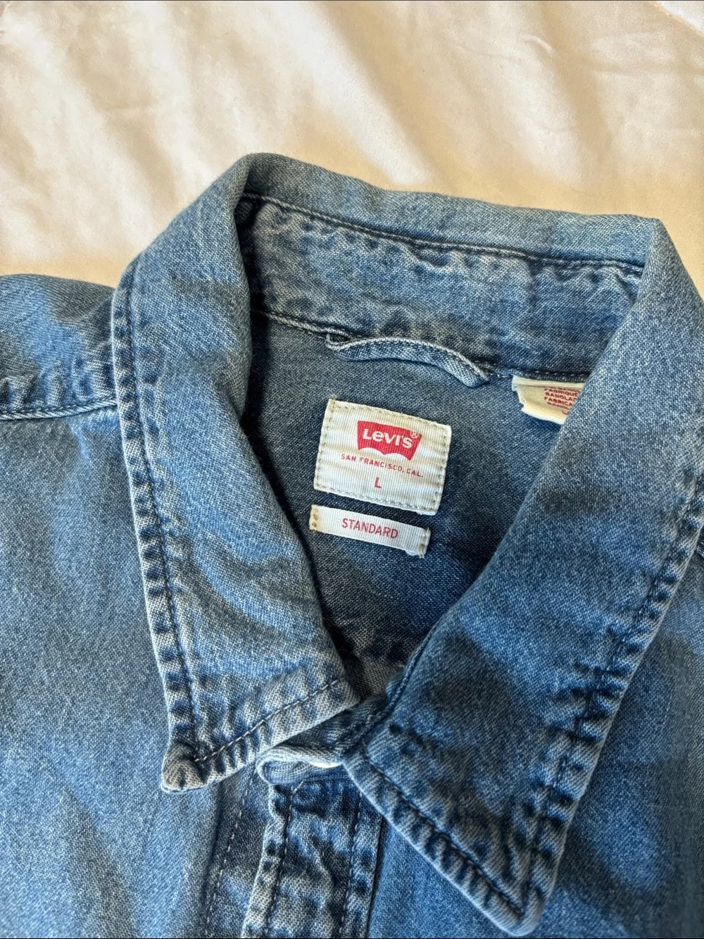 Levi's Men's Short Sleeve Denim Button-Down Shirt - Light Blue